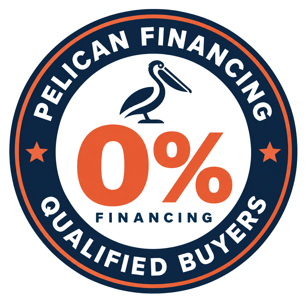 Pelican 0% APR financing seal — for qualified buyers, terms apply
